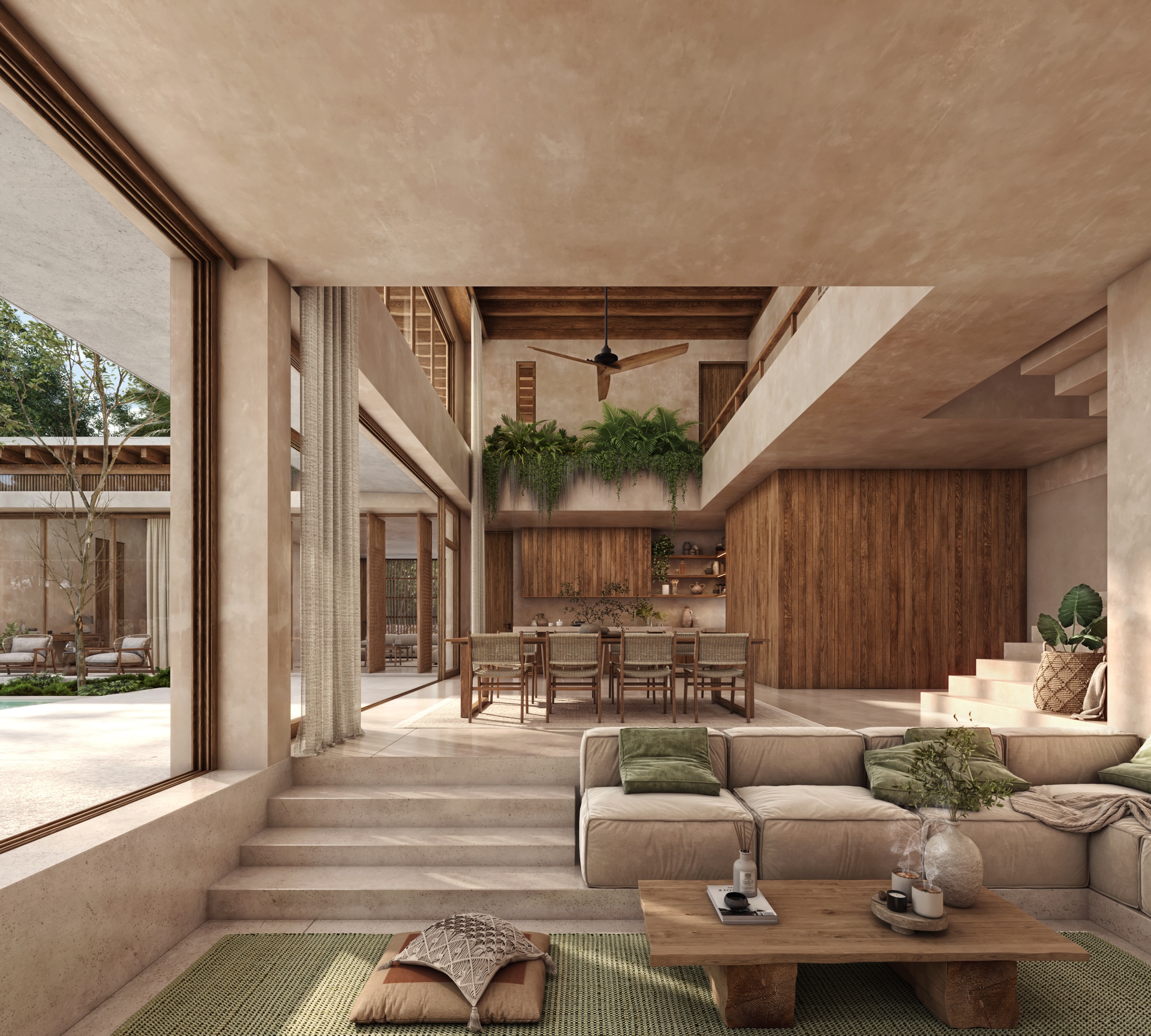 Open-plan living and dining